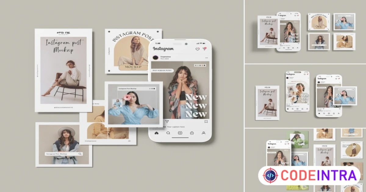 Instagram Post and Story Mockup - Codeintra