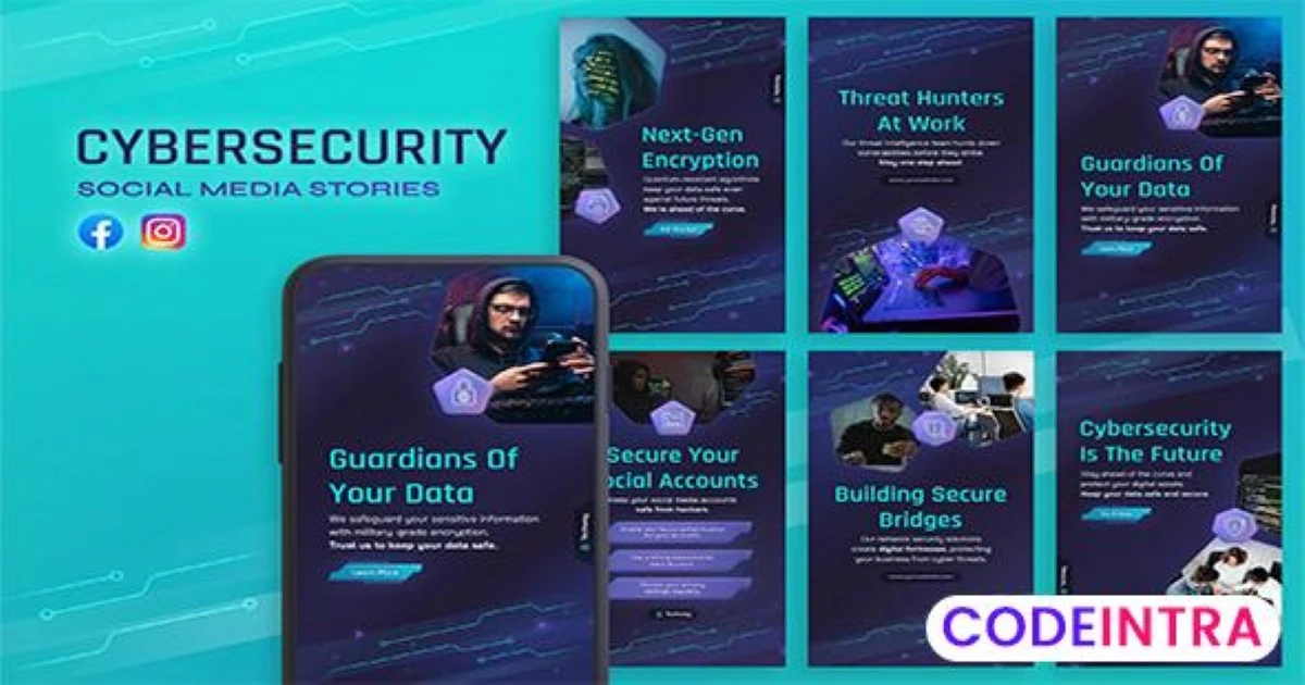 Instagram Stories - Cyber Security PSD Free download - Codeintra