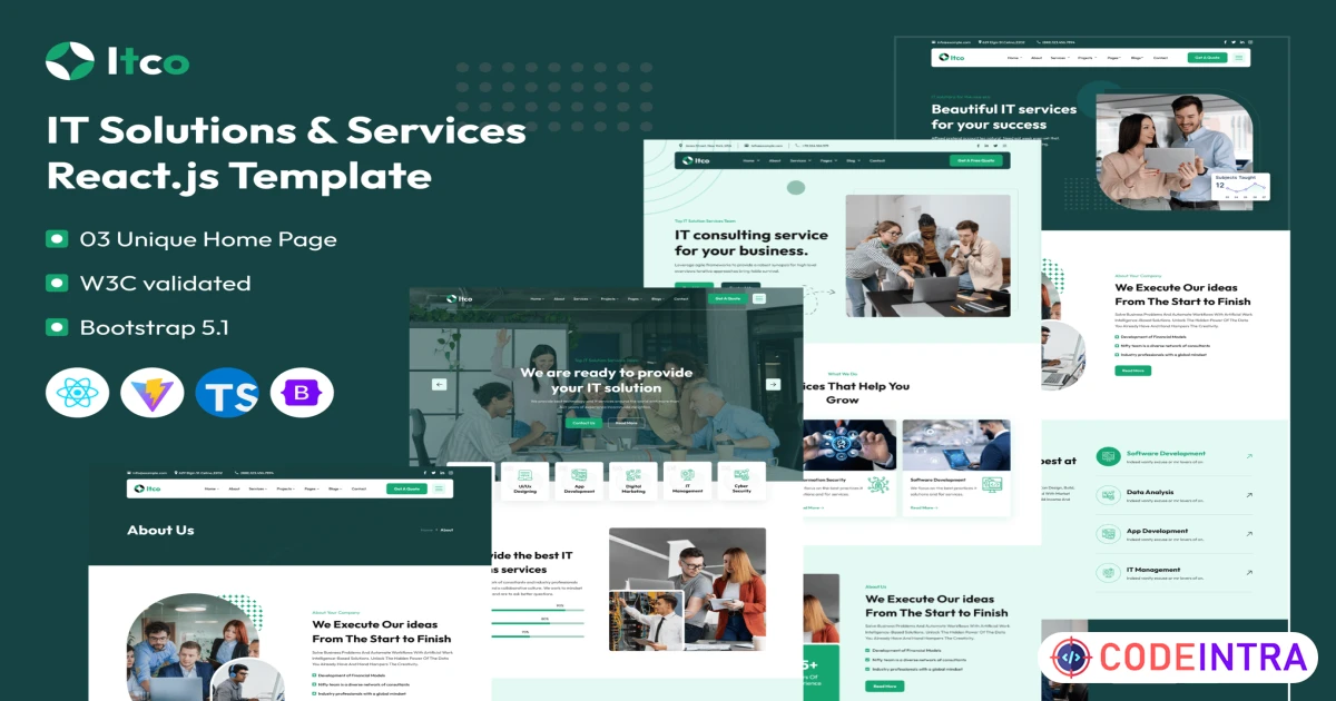 Itco – IT Solutions & Services React JS Template - Codeintra