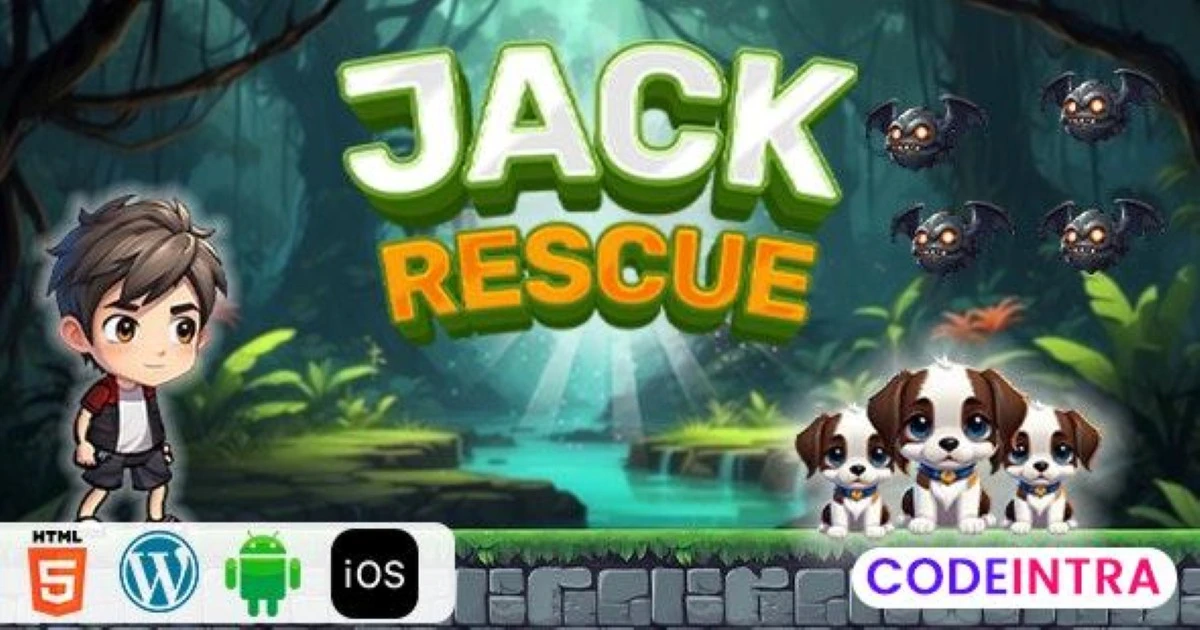Jack Rescue - HTML5 Construct3 Game - Codeintra