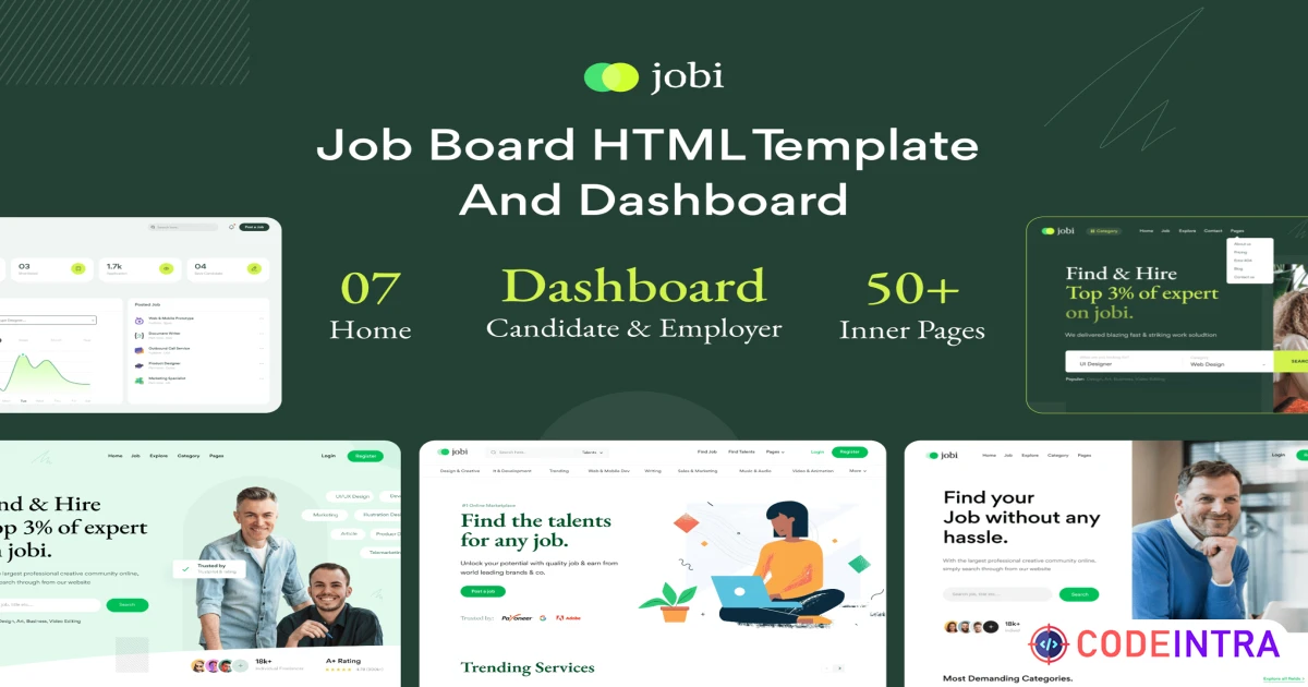 Jobi - Responsive Job Board HTML Template - Codeintra