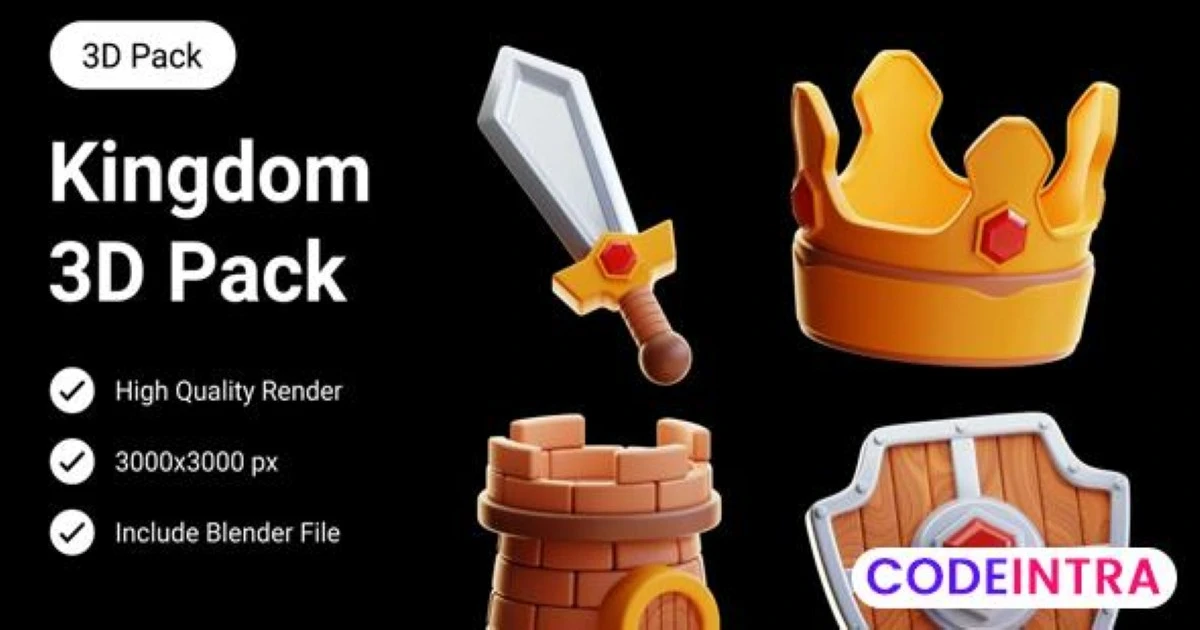 Kingdom 3D Illustration PNG & Blender Files Download - Codeintra