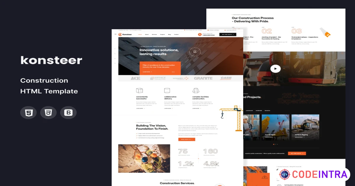 Konsteer - Construction HTML Template - Codeintra