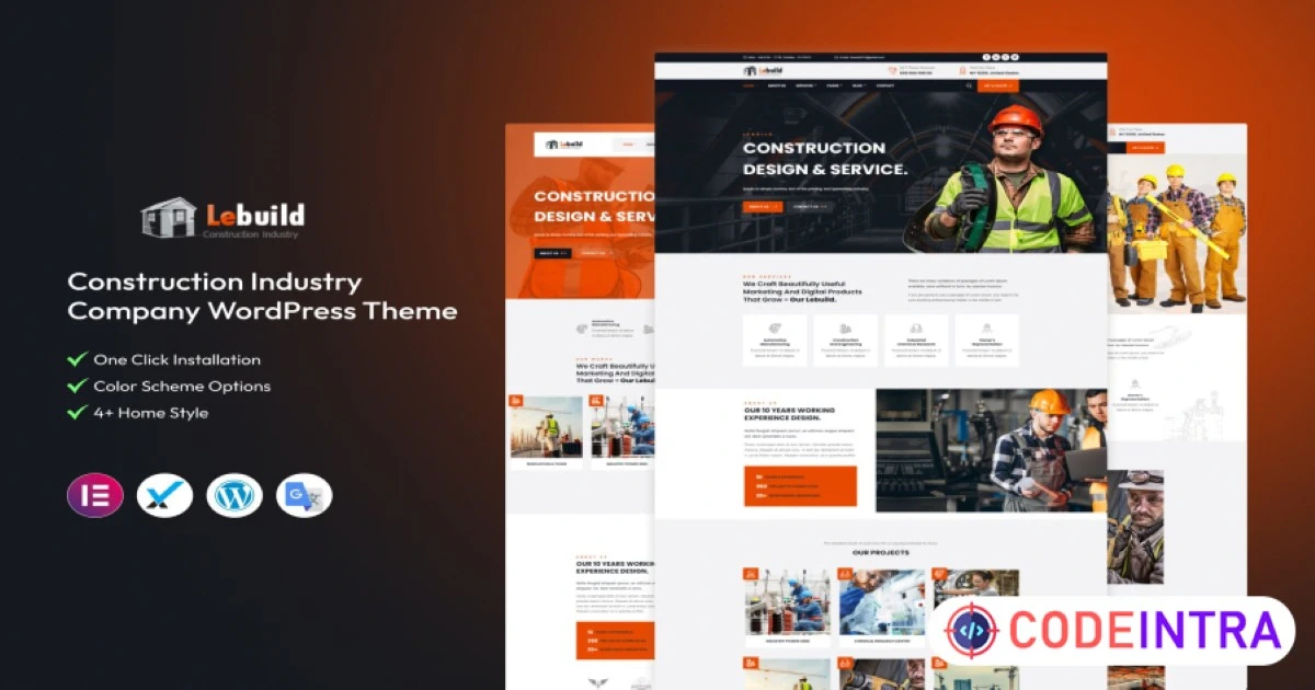Lebuild - Construction Company WordPress Theme - Codeintra
