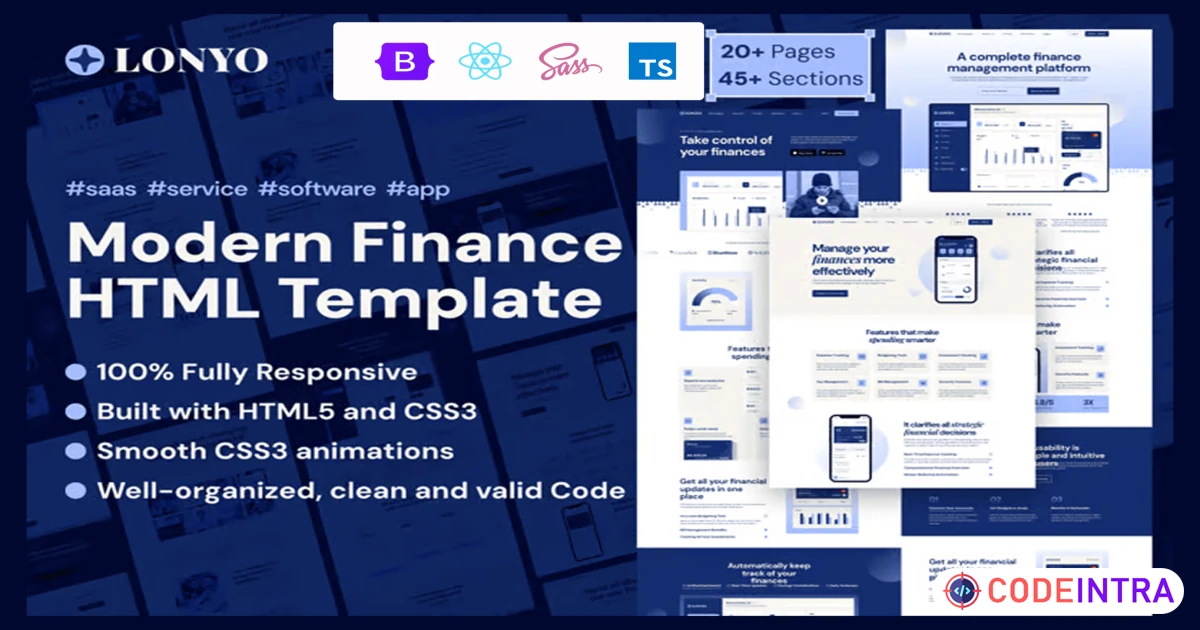 Lonyo - Sass And software React JS Template - Codeintra