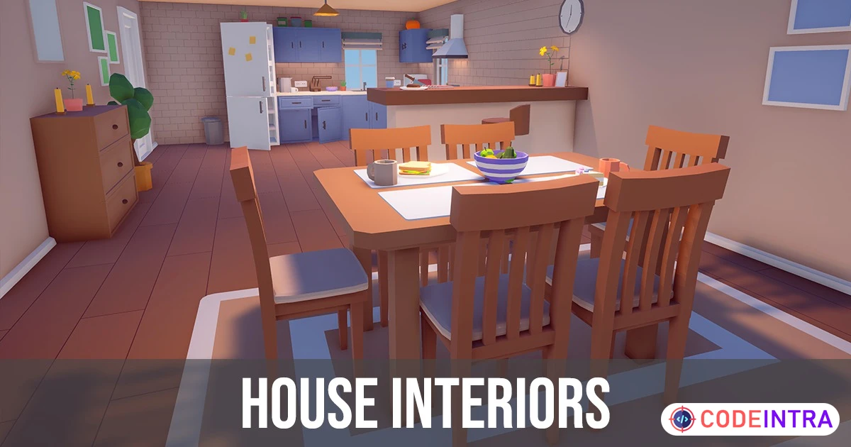 Low Poly Cartoon House Interiors | 3D Interior | Unity Assets - Codeintra
