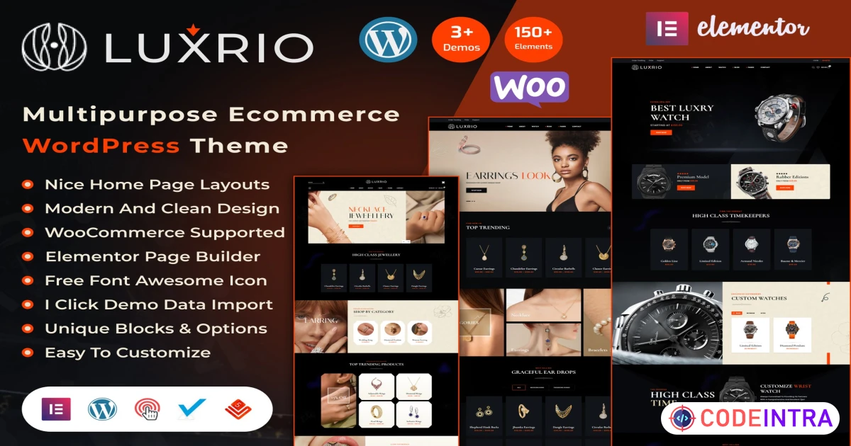 Luxrio – eCommerce Jewellery WordPress Theme - Codeintra