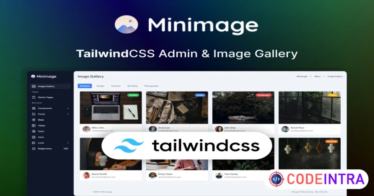 Minimage - Tailwind Admin & Image Gallery - Codeintra
