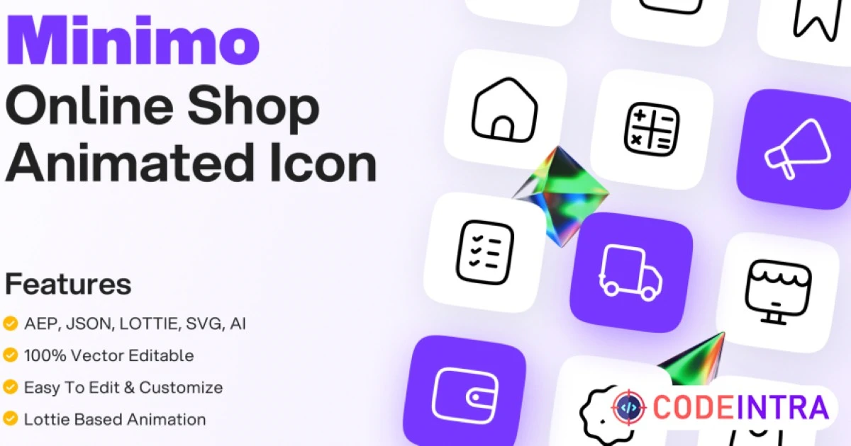 Minimo - Online Shop Animated Icons HD Quality - Codeintra