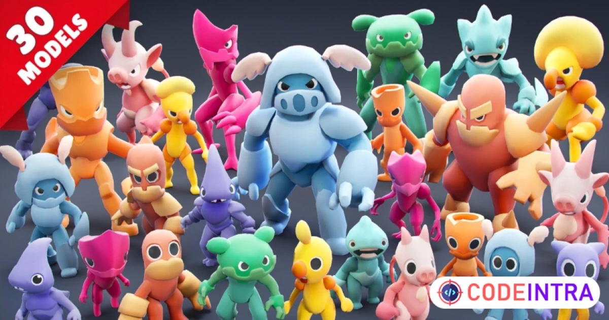Monsters Pack 04 | 3D Creatures | Unity Assets - Codeintra