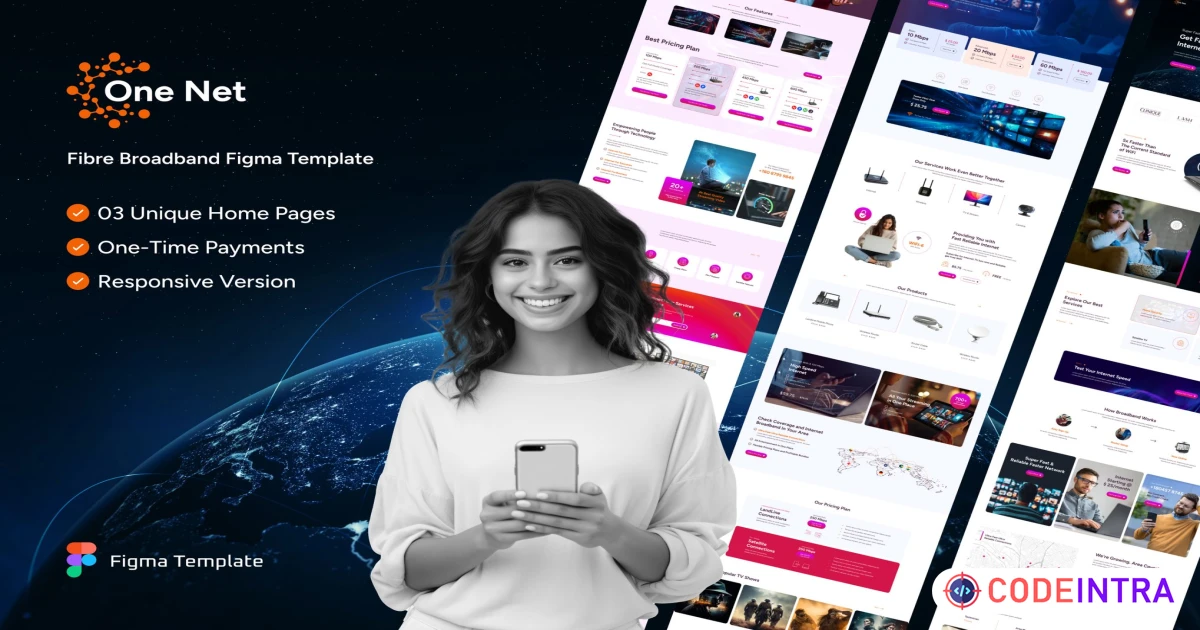 One Net - Broadband & Internet Figma Template - Codeintra