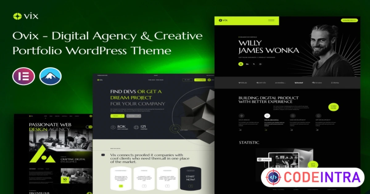 Ovix - Digital Agency & Portfolio WordPress Theme - Codeintra