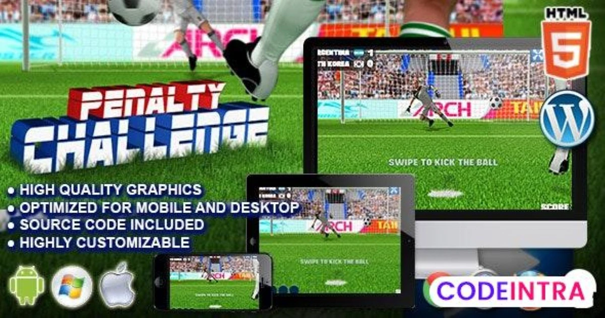 Penalty Challenge - HTML5 Sport Game - Codeintra