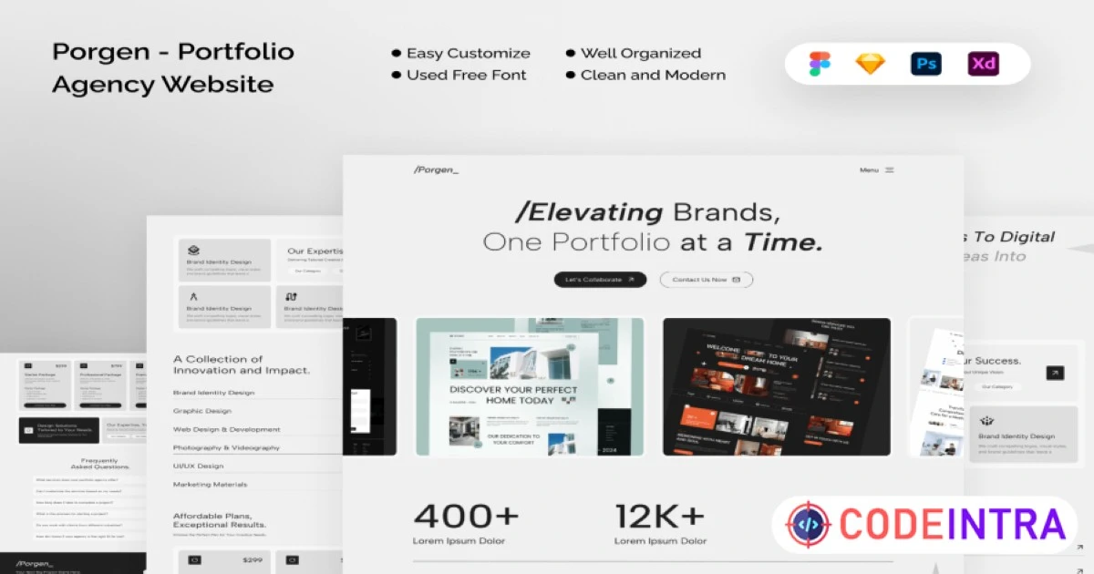 Porgen - Portfolio Agency Website PSD Editable - Codeintra