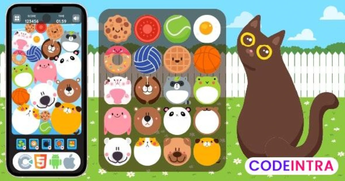 Premium Game - Animal Merge - HTML5 Game, Construc - Codeintra