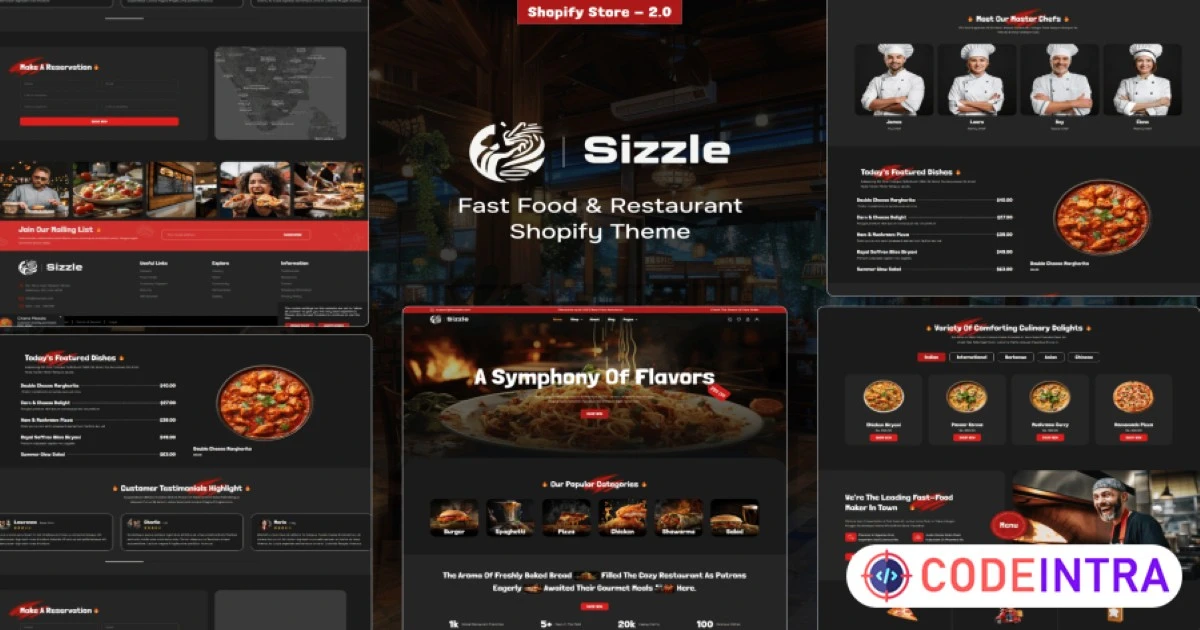 Sizzle - Fast Food & Restaurant Shopify Theme - Codeintra