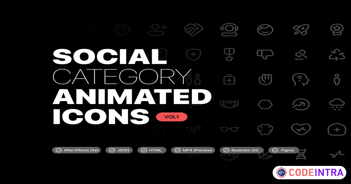 Social Animated Icons - Icons - Codeintra