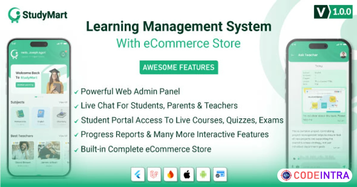 StudyMart - Complete Learning Management System with eCommerce Store - Codeintra