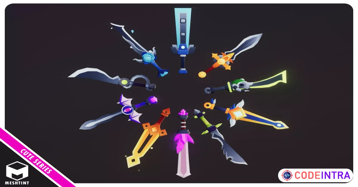 Swords Pack Cute Series | 3D Weapons | Unity Assets - Codeintra