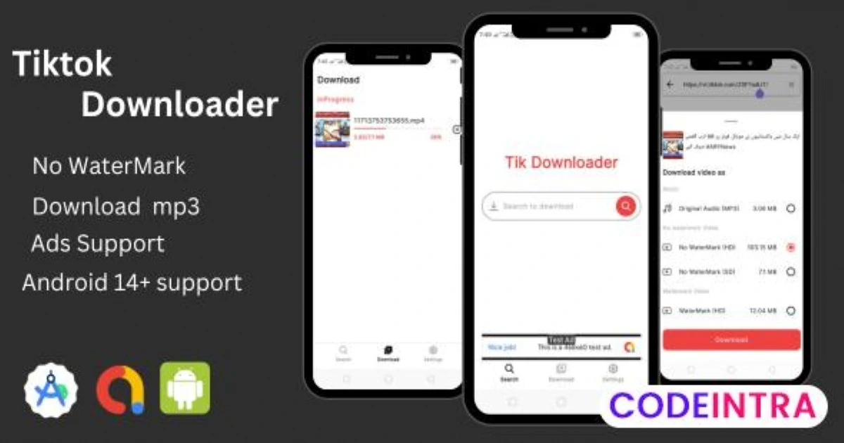 Tiktok video downloader Without Watermark & mp3 - Codeintra