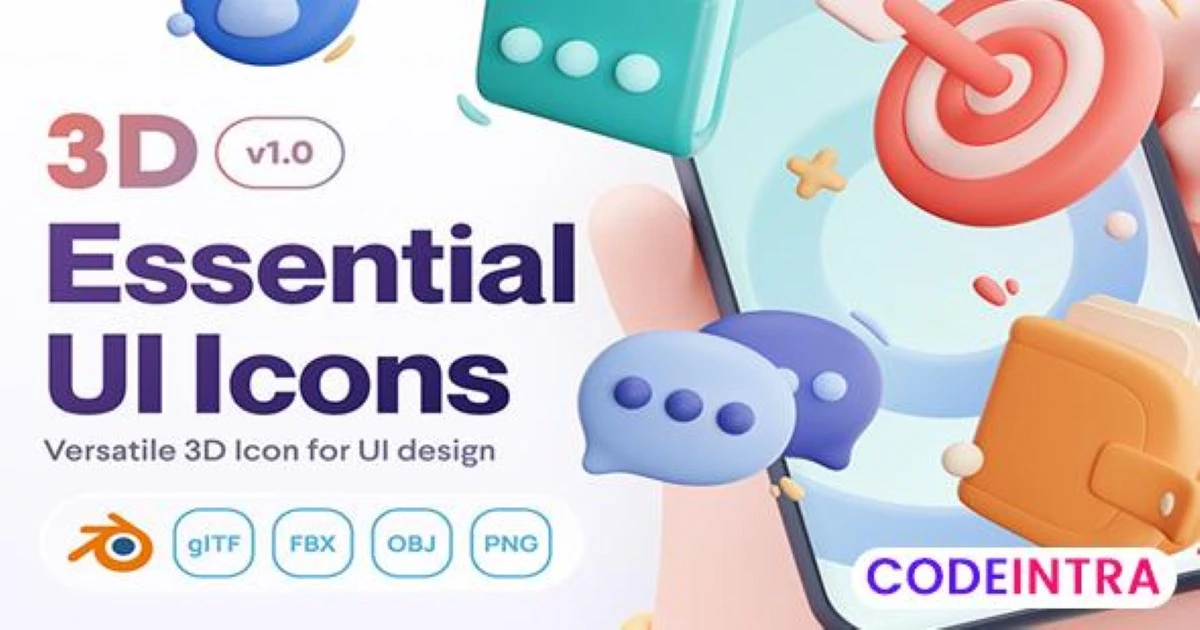 UIcons - General UI 3D Icon Set Premium Quality - Codeintra