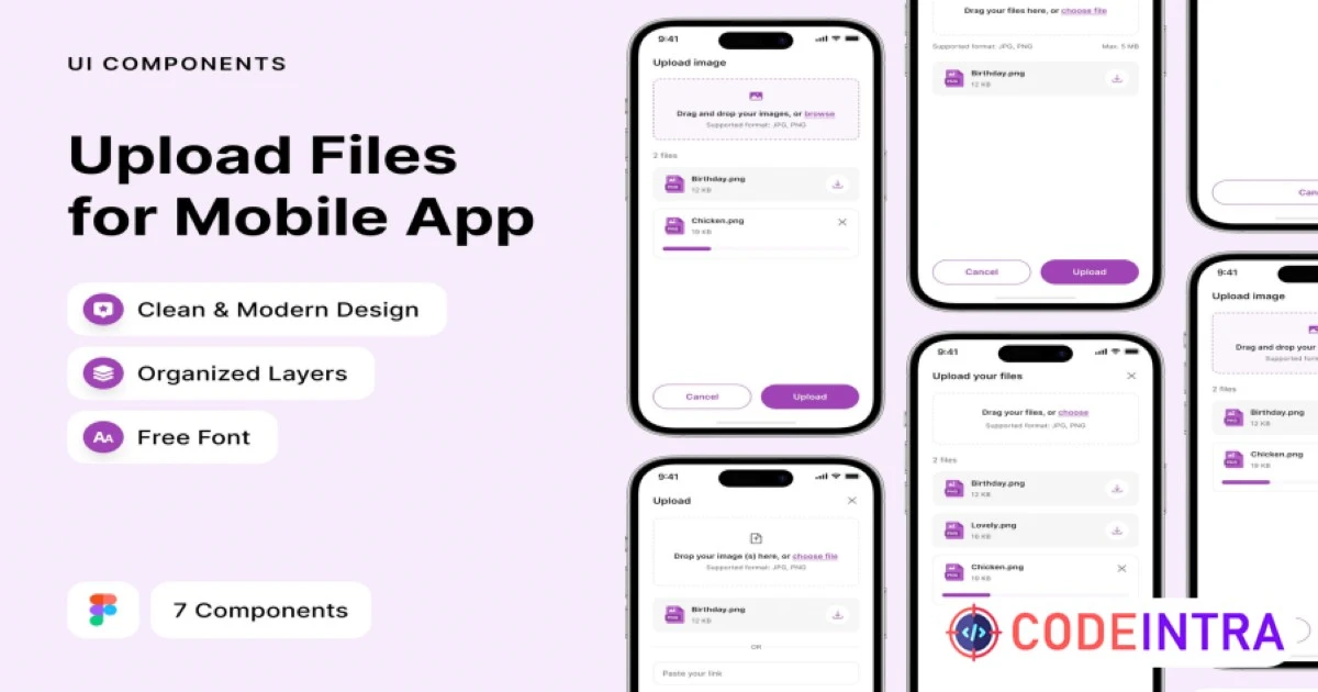 Upload Files for Mobile App v2 in Figma - Codeintra
