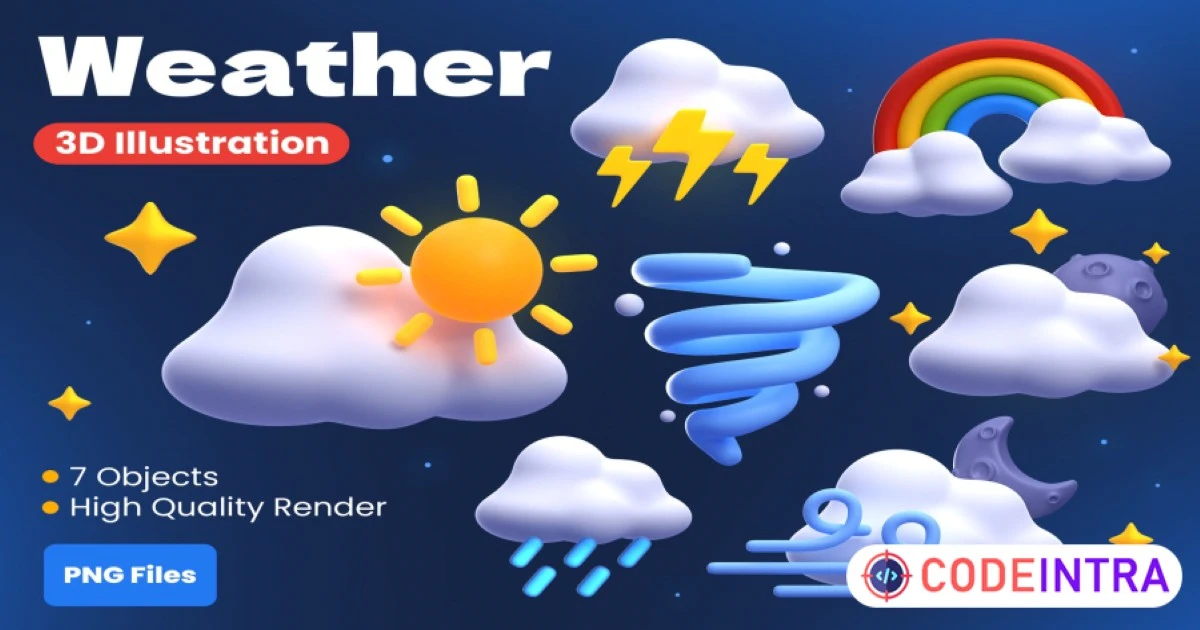 Weather 3D Illustrations - Codeintra