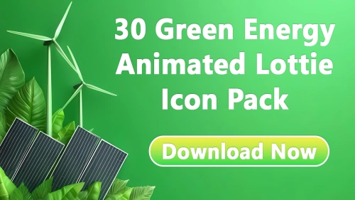 30 Green Energy Animated Lottie Icons – Eco-Friendly Motion Graphics 🌱