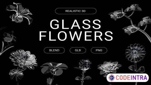 3D Glass Flowers Illustration