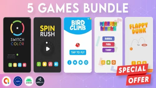 Premium Best BUNDLE 5 GAMES | Admob + GDPR + Unity Ads