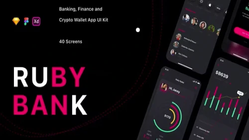 Ruby - Banking App UI Kit - Sketch - Adobe XD - Figma