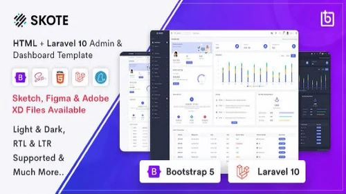 Skote - HTML & Laravel 10 Admin Dashboard Template