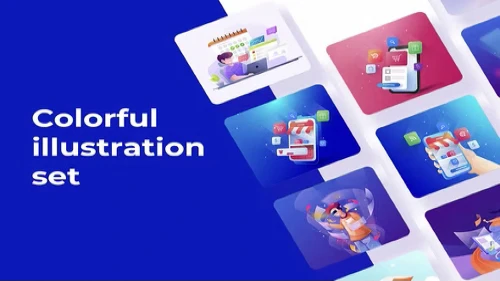 Modern Colorful illustration Set HD Icons Free Download