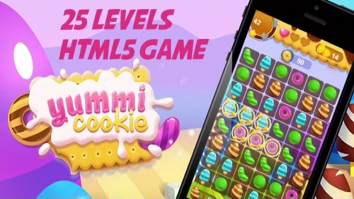 Yummi Cookie HTML5 Game [ 25 levels ] GPL Premium Free