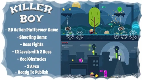 Killer Boy - 2D Action Platformer Mobile/Android Game