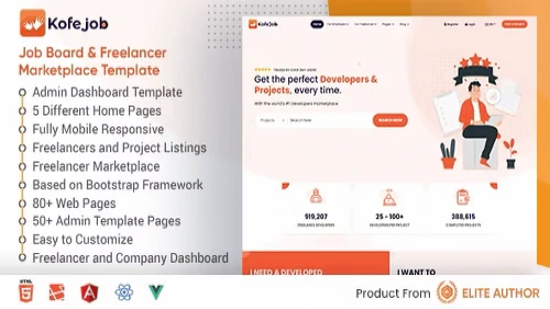 Kofejob - Job Board & Freelancer Marketplace Template