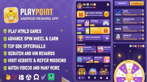 PlayPoint Android App with Admin Panel Premium Download
