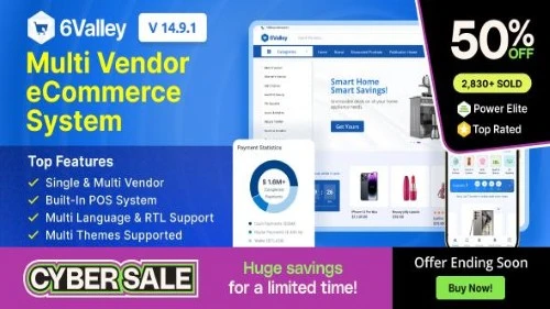 6Valley Multi-Vendor eCommerce CMS - Complete eCom