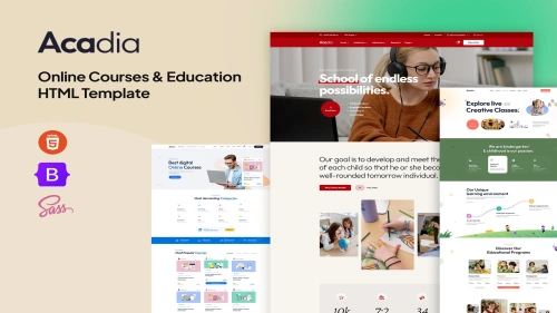 Acadia - Online Courses & Education Template