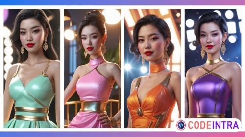 Asian Female in Custom Dress – 100+ AI HD Influencer Luxury Girls Image Pack for Social Media