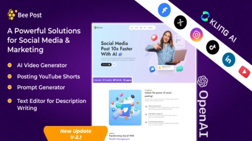 BeePost - AI Social Media Management & Content Creation SaaS with Subscription System