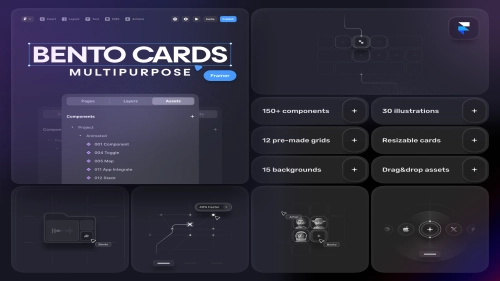 🍱 Bento Cards for Framer - Coded Templates