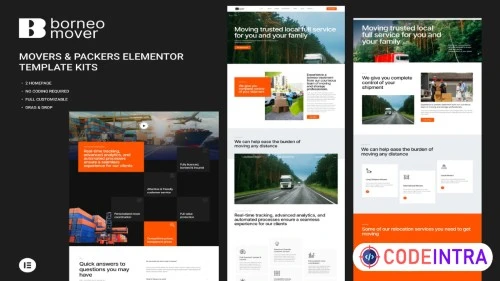 Borneo - Movers & Packers Elementor Pro Template Kit