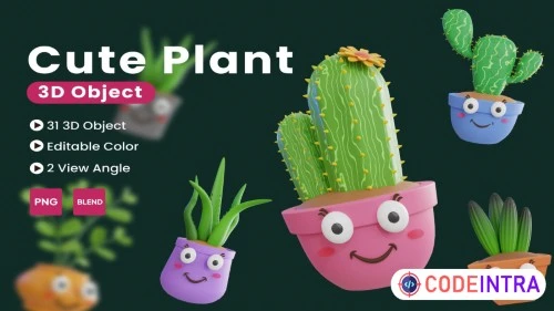 Cute Plant 3D Icon