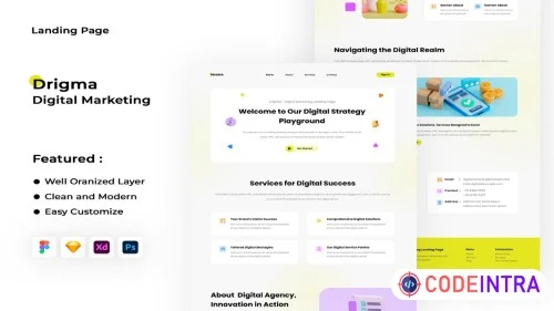 Drigma - Digital Marketing Landing Page in Figma & more