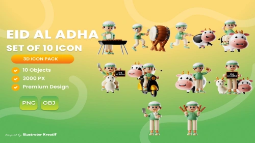 Eid Al Adha Character Boy - in  PNG & OBJ 3000PX