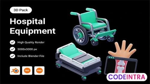 Hospital Equipment 3D Illustration HD Icons