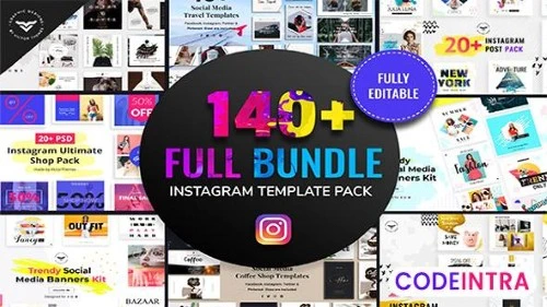 Instagram Post Templates Full Bundle PSD Download