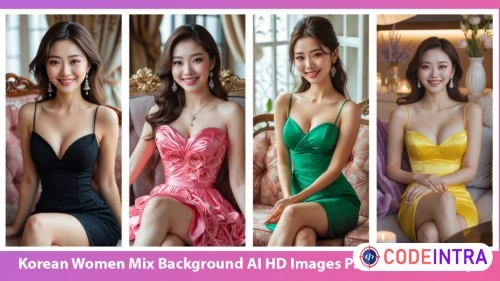 Korean Women Mix Background HD Pack of 130+ AI Images For Social Media Influencers
