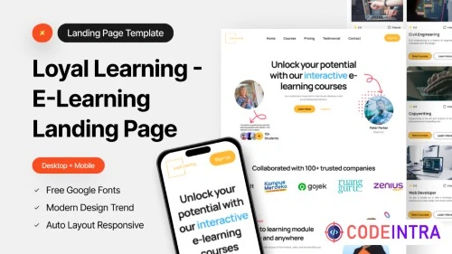 Loyalty Learning - eLearning Dashboard Page for Figma